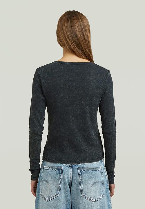G-STAR - Vintage slim henley t l\s wmn - dk legion blue gd