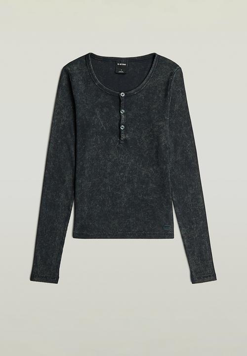 G-STAR - Vintage slim henley t l\s wmn - dk legion blue gd