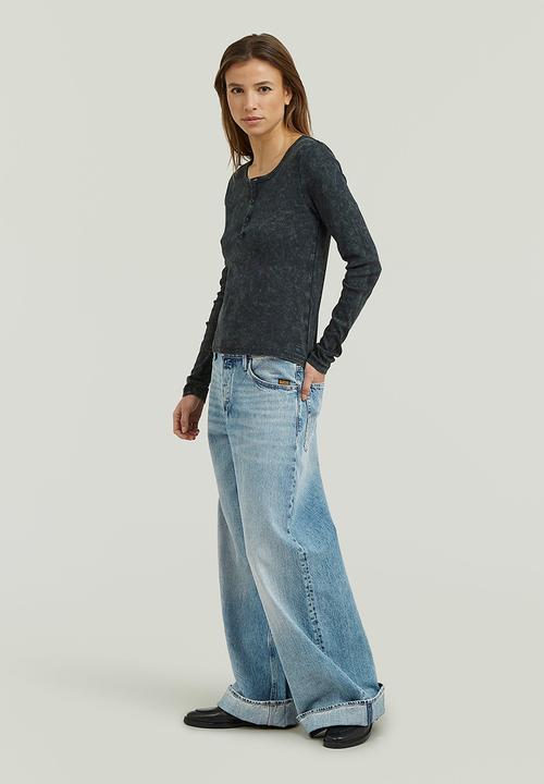 G-STAR - Vintage slim henley t l\s wmn - dk legion blue gd