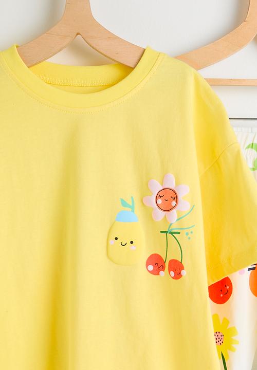 Pop Candy - Placement tee & veggie aop shorts - multi