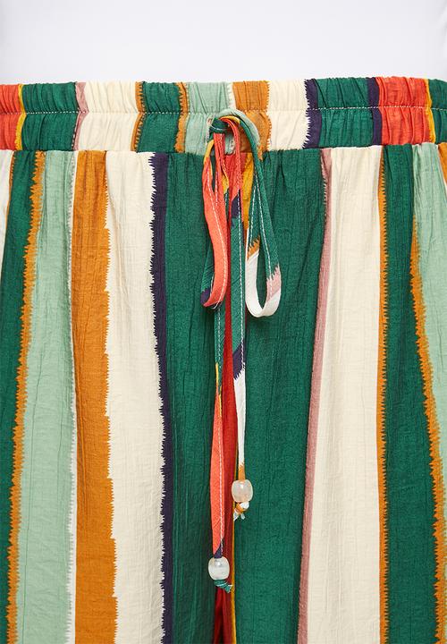 Me&B - Plus Striped Straight Leg Pull On Pant - Multicolour