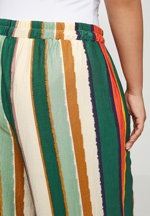 Me&B - Plus Striped Straight Leg Pull On Pant - Multicolour
