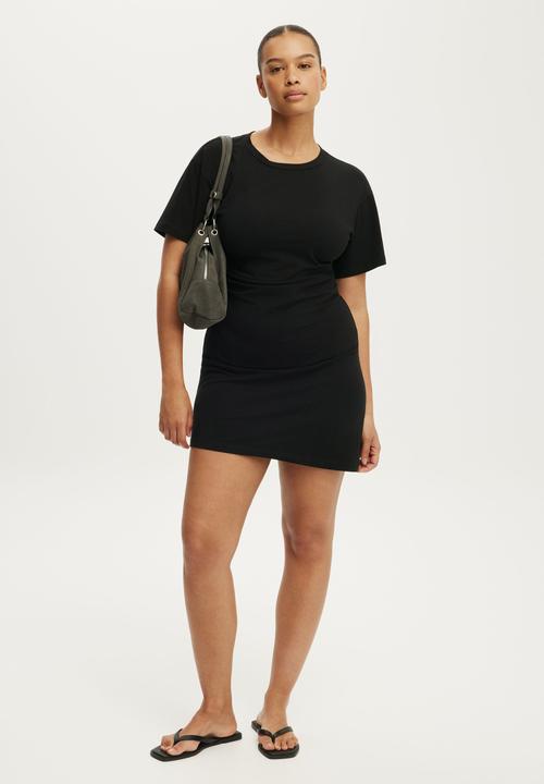 Cotton On - Boxy Tuck T-shirt Mini Dress - Black