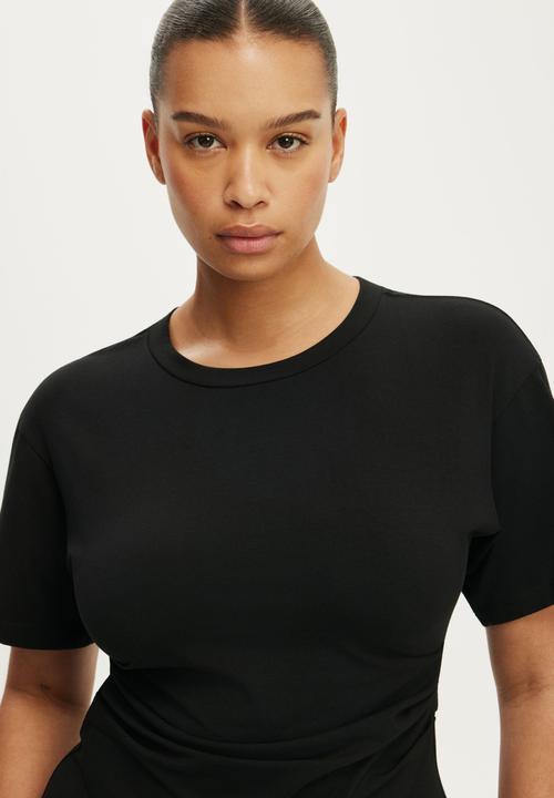 Cotton On - Boxy Tuck T-shirt Mini Dress - Black