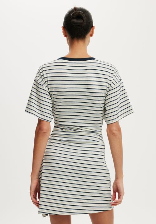 Cotton On - Boxy Tuck T-shirt Mini Dress - Esme Stripe 