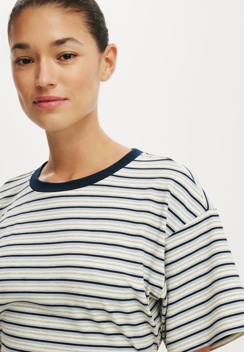 Cotton On - Boxy Tuck T-shirt Mini Dress - Esme Stripe 
