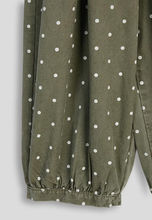 Pop Candy - Polka dot dungarees - sage