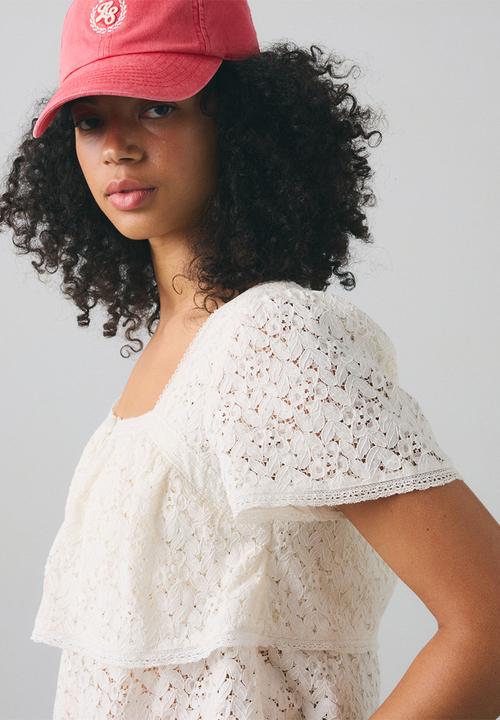 Levi’s® - Dom Short sleeve Lace Blouse - Egret Lace