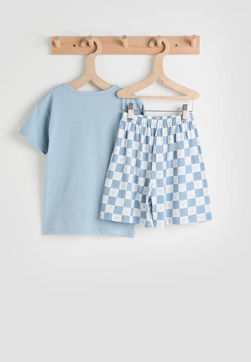 Pop Candy - Tee & printed shorts - powder blue