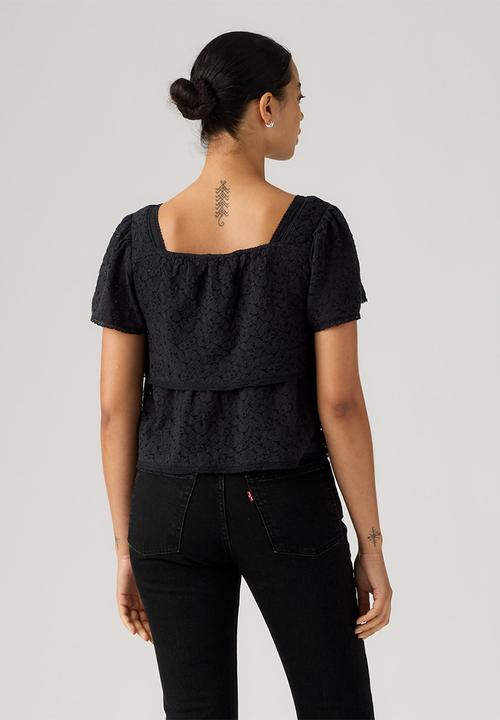 Levi’s® - Dom Short sleeve Lace Blouse - Anthracite Night Lace