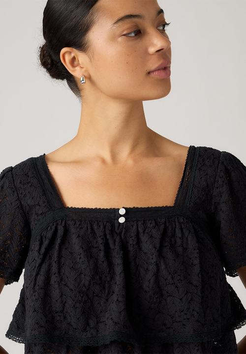Levi’s® - Dom Short sleeve Lace Blouse - Anthracite Night Lace