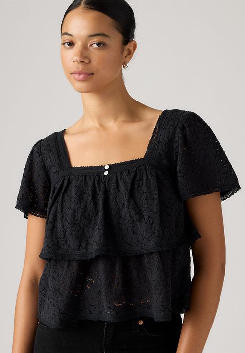 Levi’s® - Dom Short sleeve Lace Blouse - Anthracite Night Lace