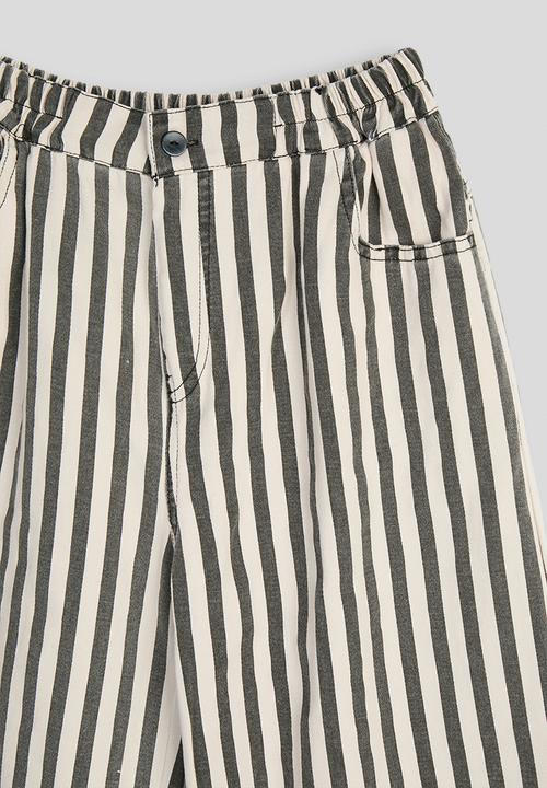 Pop Candy - Striped wide leg pants - black