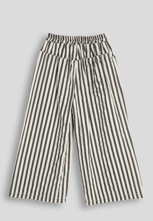 Pop Candy - Striped wide leg pants - black