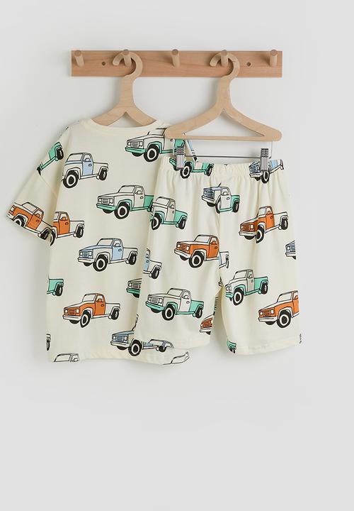 Pop Candy - Truck aop tee & shorts - ivory