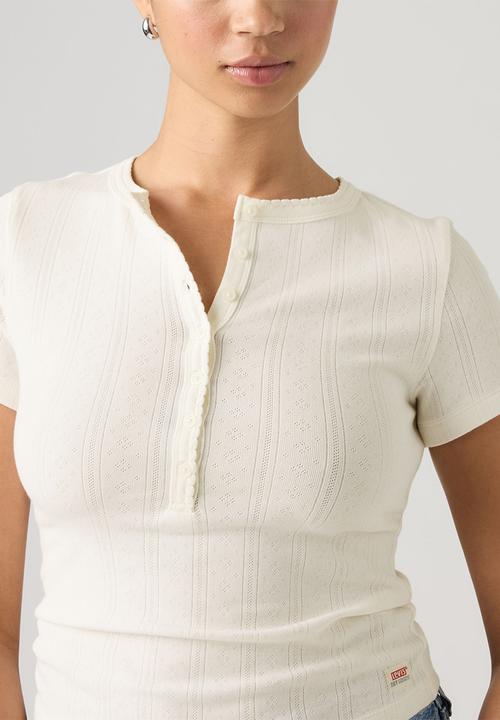 Levi’s® - Dry Goods Pointelle Short sleeve Henley - Egret