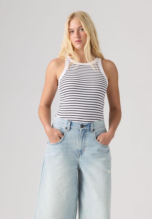 Levi’s® - Essential Racer Tank - May Stripe Bright White Rib