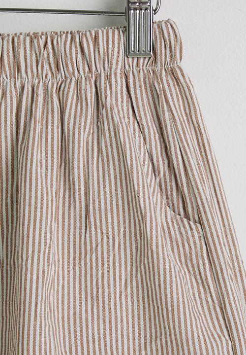 Pop Candy - Puppy placement tee & shorts - brown/beige