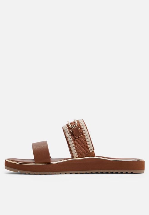 ALDO - Lagoon two strap slide - medium brown