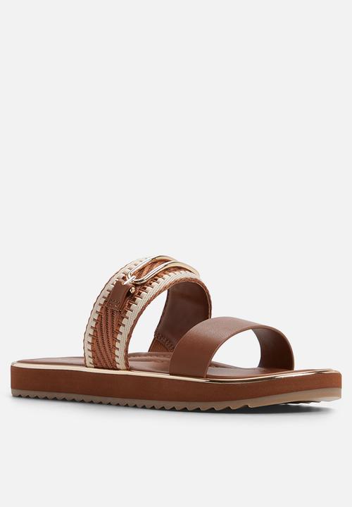 ALDO - Lagoon two strap slide - medium brown