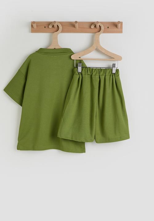 Pop Candy - Polo-style shirt with shorts - moss green