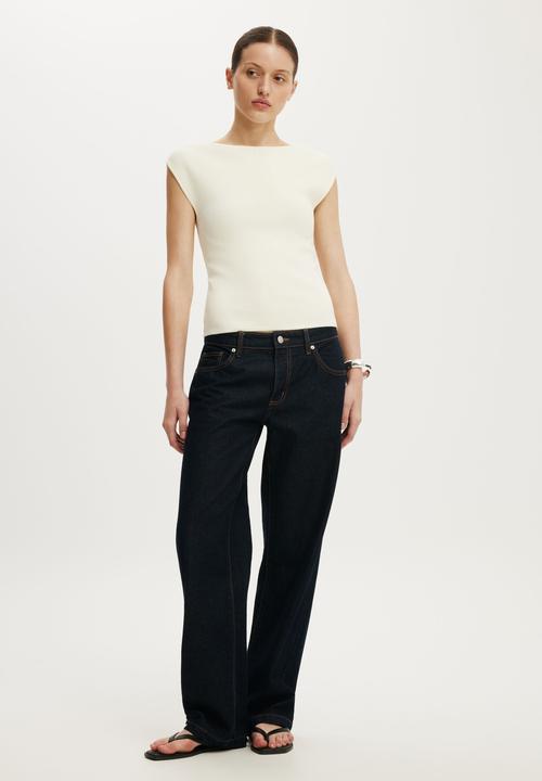 Cotton On - Double Knit Boat Neck - Porcelain