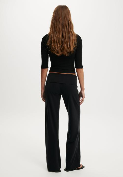 Cotton On - Honey Fold Over Pant - Black