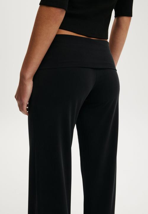 Cotton On - Honey Fold Over Pant - Black