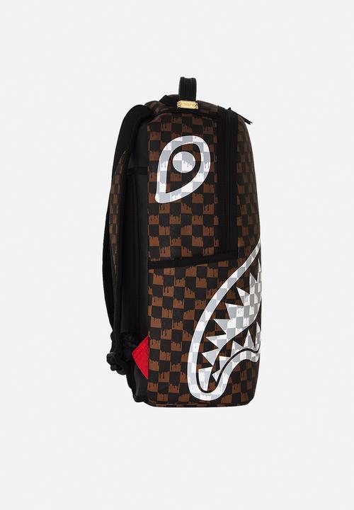 Sprayground - Brown And Cream Drip Check Shark Backpack - Brown