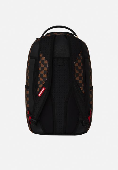 Sprayground - Brown And Cream Drip Check Shark Backpack - Brown