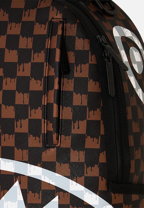 Sprayground - Brown And Cream Drip Check Shark Backpack - Brown