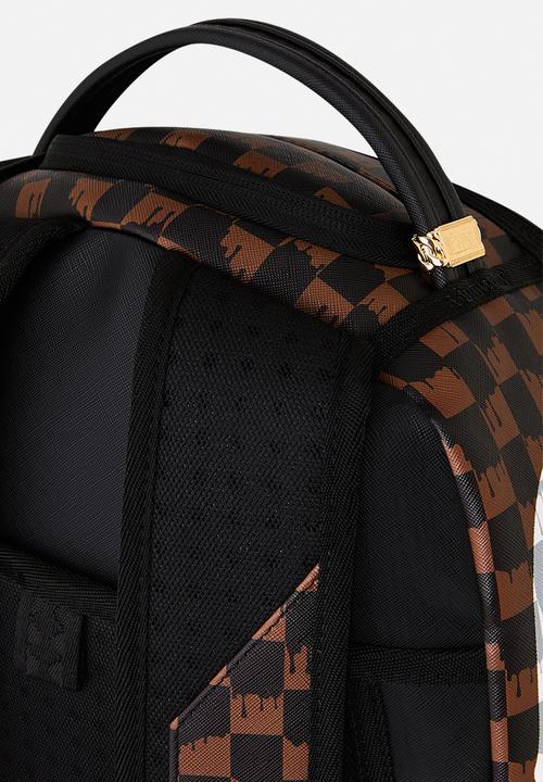 Sprayground - Brown And Cream Drip Check Shark Backpack - Brown