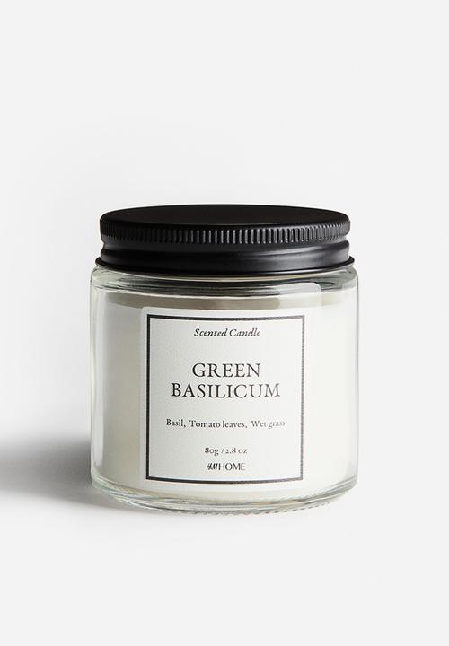 H&M - Scented candle in glass holder - green basilicum