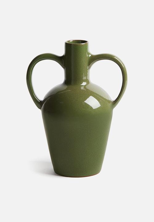 H&M - Terracotta vase - moss green