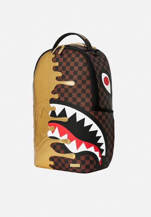 Sprayground - Sharks In Paris Gold Drip Backpack - Brown Multi