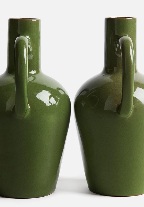 H&M - Terracotta vase - moss green