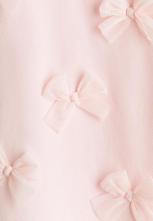 H&M - Embellished T-shirt - light pink/bows