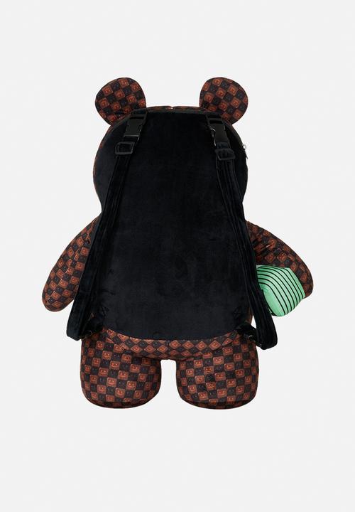 Sprayground - Sharks In Paris Bubble Brown Check Moneybear Backpack - Brown