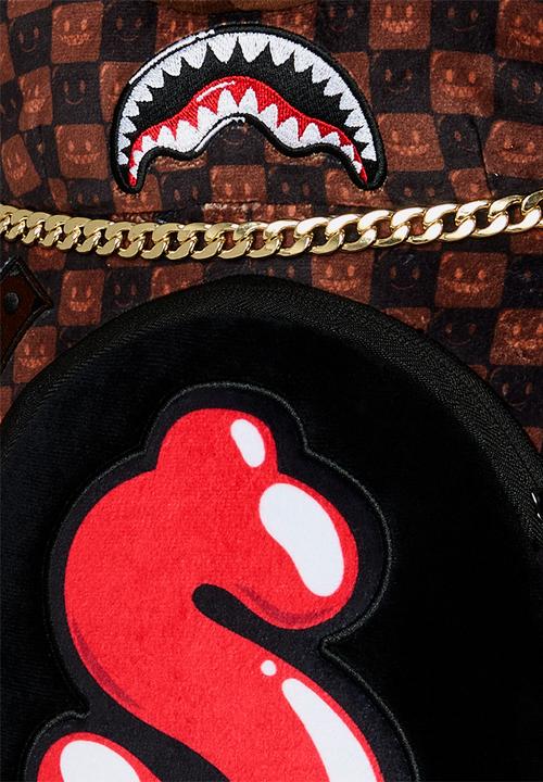 Sprayground - Sharks In Paris Bubble Brown Check Moneybear Backpack - Brown