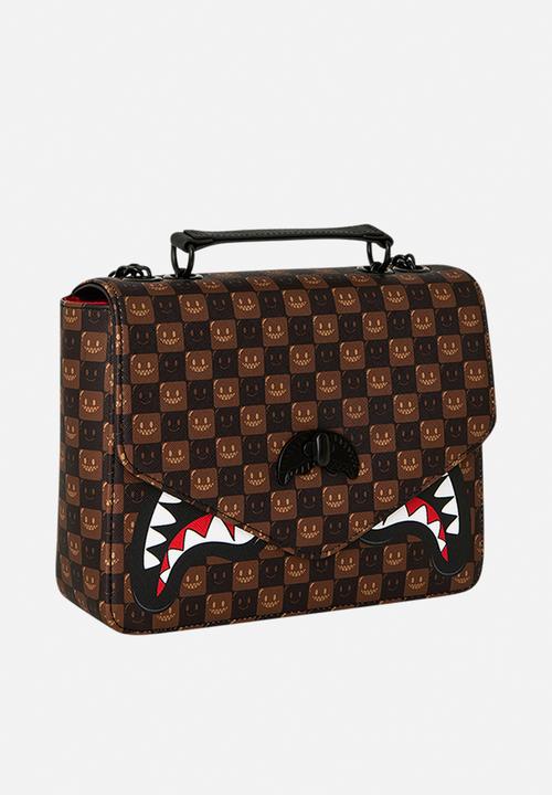 Sprayground - Sharks In Paris Bubble Brown Check Handbag - Brown