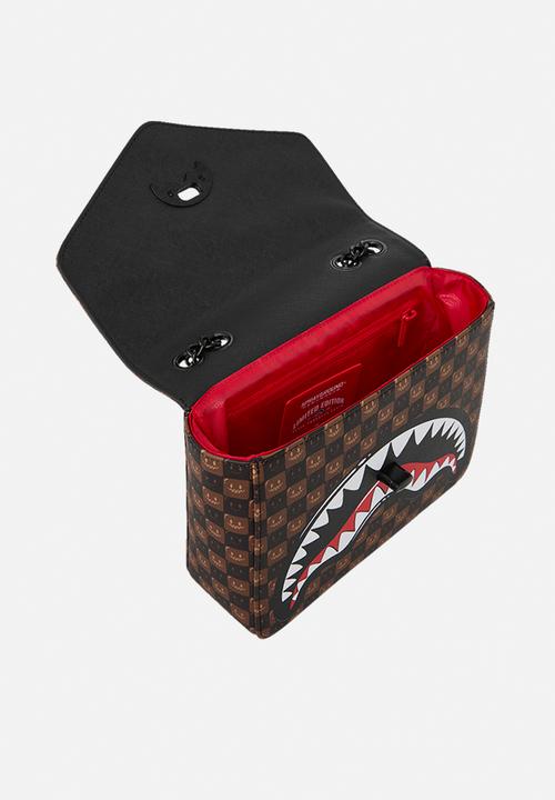 Sprayground - Sharks In Paris Bubble Brown Check Handbag - Brown