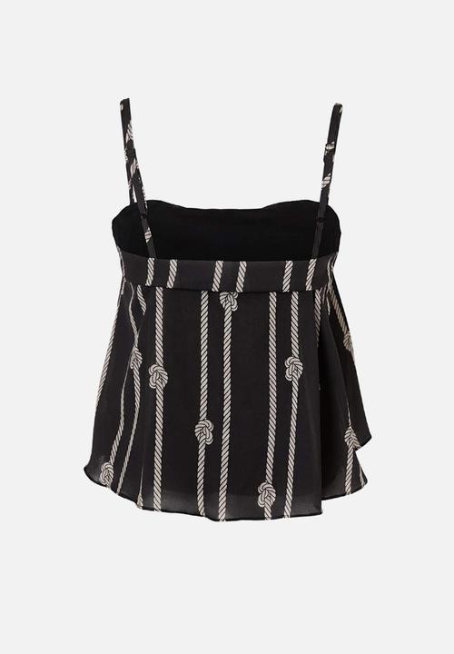 Trendyol - Rope Pattern Chiffon Blouse - Black