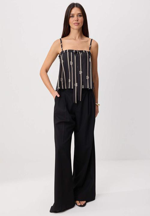 Trendyol - Rope Pattern Chiffon Blouse - Black
