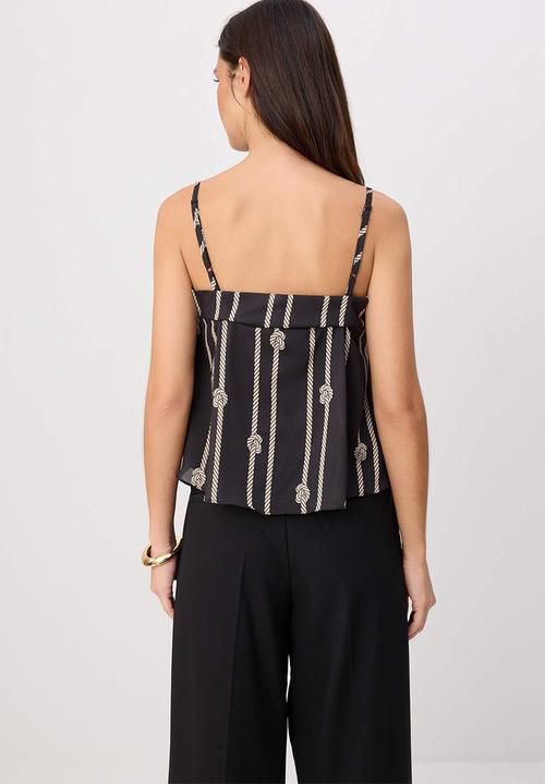 Trendyol - Rope Pattern Chiffon Blouse - Black