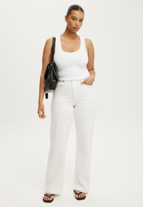 Cotton On - Hold Me Scoop Neck Racerback Tank - White