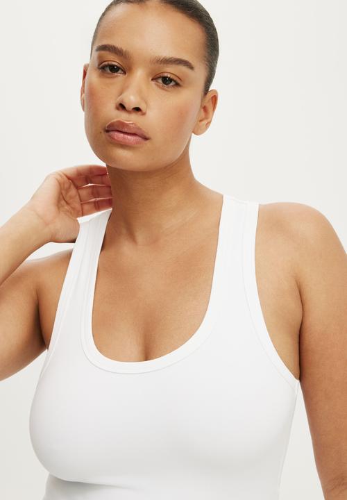 Cotton On - Hold Me Scoop Neck Racerback Tank - White