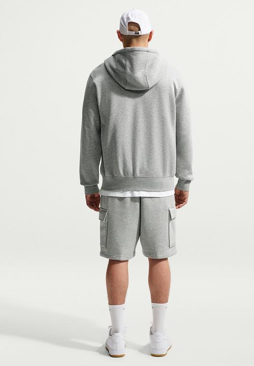 Nike -  Club  Fleece Cargo Shorts - Dk Grey Heather/Lt Smoke Grey/White