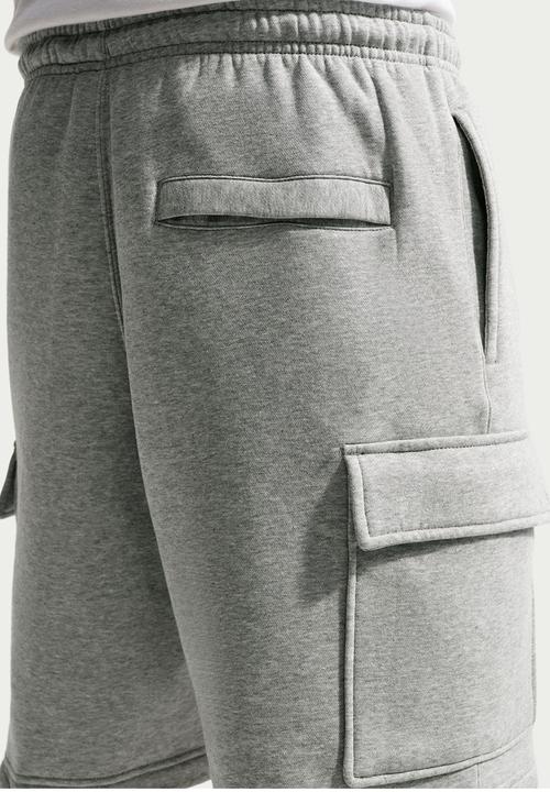 Nike -  Club  Fleece Cargo Shorts - Dk Grey Heather/Lt Smoke Grey/White