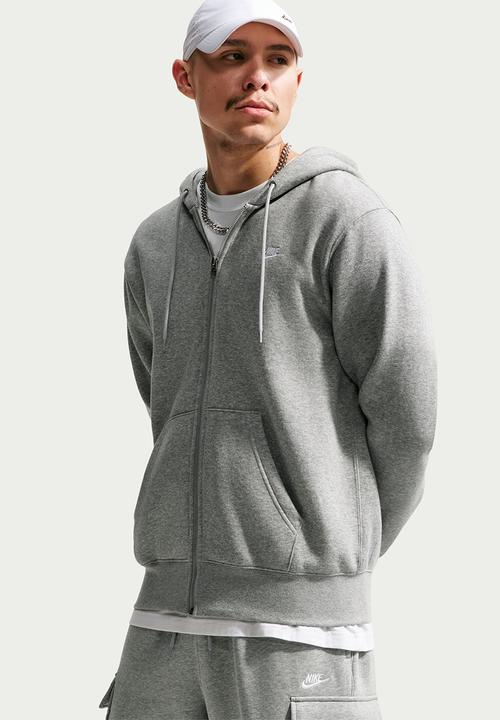Nike -  Club  Fleece Cargo Shorts - Dk Grey Heather/Lt Smoke Grey/White