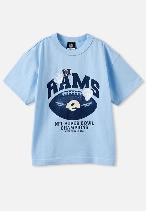Cotton On - Licensed Drop Shoulder Short Sleeve Tee - Lcn Nfl Cloud Blue/Rams